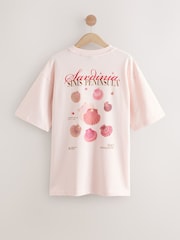 Pink Offcial Ashmolean Museum License Shell Graphic Print Longline Crew Neck T-Shirt - Image 11 of 15