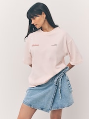 Pink Offcial Ashmolean Museum License Shell Graphic Print Longline Crew Neck T-Shirt - Image 2 of 15