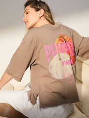 Toupeira - Camiseta com estampa gráfica e gola redonda, estilo fazenda de abóboras outonais, manga curta e cotovelo - Imagem 1 de 8