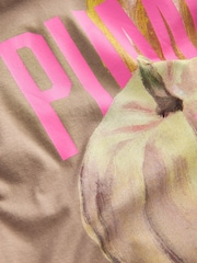 Toupeira - Camiseta com estampa gráfica e gola redonda, estilo fazenda de abóboras outonais, manga curta e cotovelo - Imagem 7 de 8