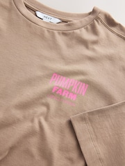 Toupeira - Camiseta com estampa gráfica e gola redonda, estilo fazenda de abóboras outonais, manga curta e cotovelo - Imagem 8 de 8