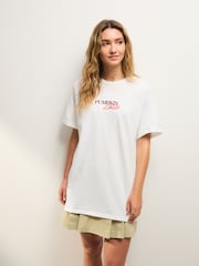 Ecru Oversized Pumpkin Latte Recipe Autumnal Graphic Print Short Sleeve Crew Neck T-Shirt - Image 2 of 4