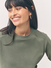 Verde cáqui - Camiseta pesada de manga curta com gola redonda - Imagem 5 de 5