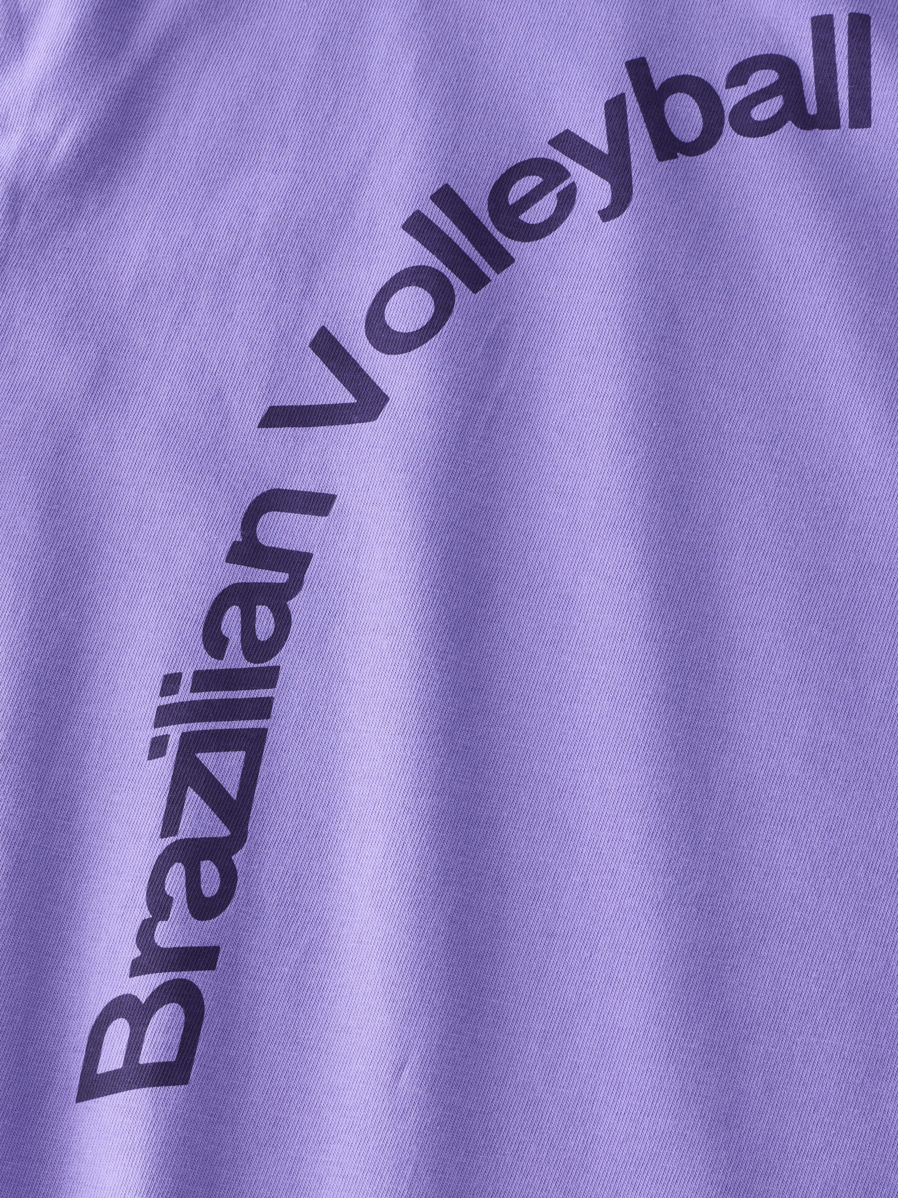 Buy Purple Oversized Relaxed Fit Sporty Graphic Print Short Sleeve