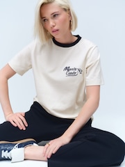 Ecru White City Graphic Heavyweight Short Sleeve Crew Neck T-Shirt - Image 1 of 13