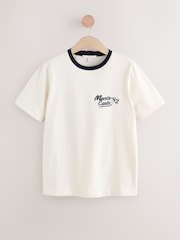 Ecru White City Graphic Heavyweight Short Sleeve Crew Neck T-Shirt - Image 10 of 13
