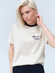 Ecru White City Graphic Heavyweight Short Sleeve Crew Neck T-Shirt - Image 5 of 13