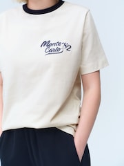 Ecru White City Graphic Heavyweight Short Sleeve Crew Neck T-Shirt - Image 9 of 13