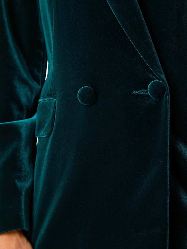Roman Green Velvet Double Breasted Blazer - Image 5 of 5 Roman Green Velvet Double Breasted Blazer - Image 5 of 5