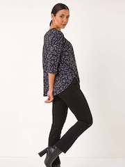 Roman Grey Animal Print Raglan Top - Image 2 of 5