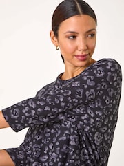Roman Grey Animal Print Raglan Top - Image 4 of 5