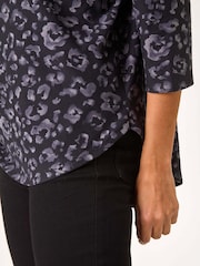Roman Grey Animal Print Raglan Top - Image 5 of 5