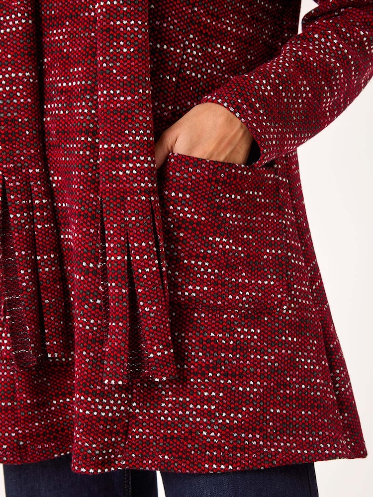 Roman Red Scarf Longline Stretch Tunic Top - Image 5 of 5