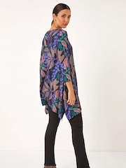 Roman Floral Leaf Print Stretch Tunic - Imagen 3 de 5