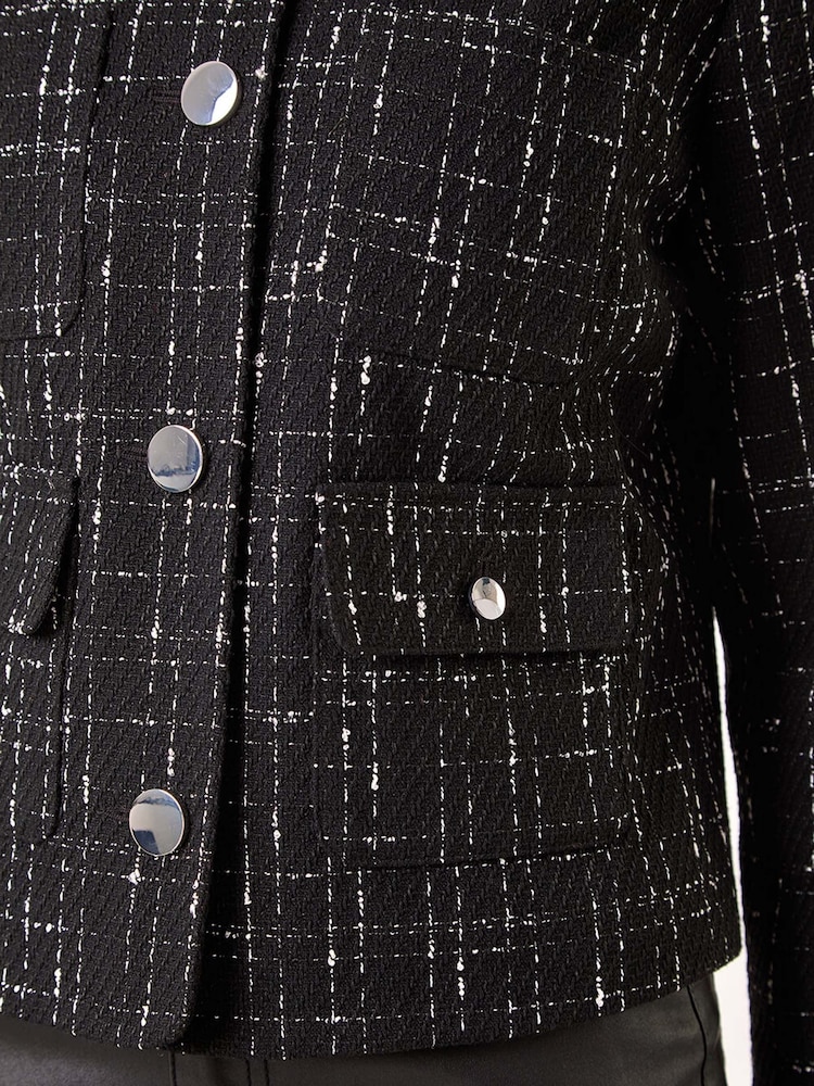 Roman Black Single Breasted Buttoned Boucle Jacket - Image 5 of 5 Roman Black Single Breasted Buttoned Boucle Jacket - Image 5 of 5