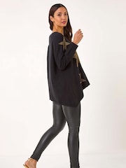 Roman Black Star Detail Hanky Hem Knit Jumper - Image 3 of 5