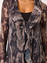 Roman Print Frill Front Plisse Top - Image 5 of 5