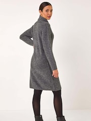 Roman Grey Ring Neck Detail Knitted Dress - Image 3 of 5