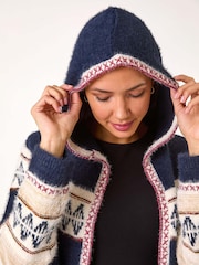 Roman Blue Nordic Stitch Pattern Knit Cardigan - Image 5 of 5