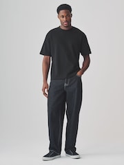 Black Edit Poly Crop T-Shirt - Image 3 of 6