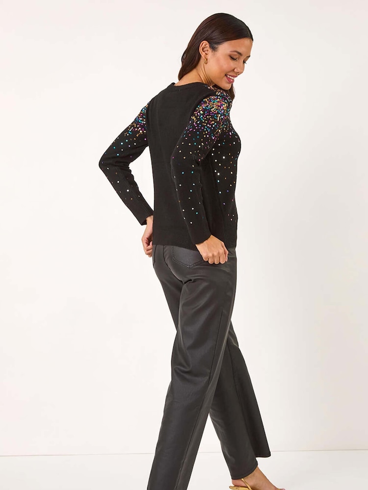 Pull Roman Sprinkle en maille à sequins - Image 3 of 5