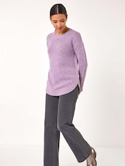 Roman Purple Hooded Knit Longline Cardigan - Image 2 of 5