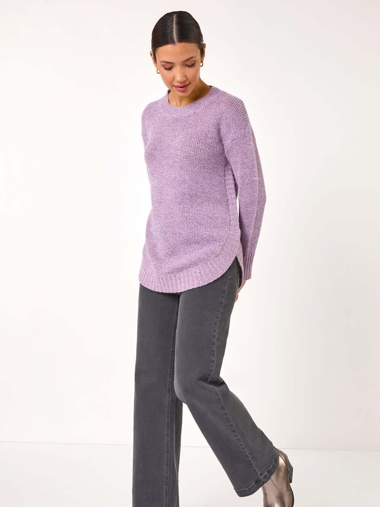 Roman Purple Hooded Knit Longline Cardigan - Image 2 of 5