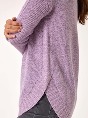 Roman Purple Hooded Knit Longline Cardigan - Image 5 of 5