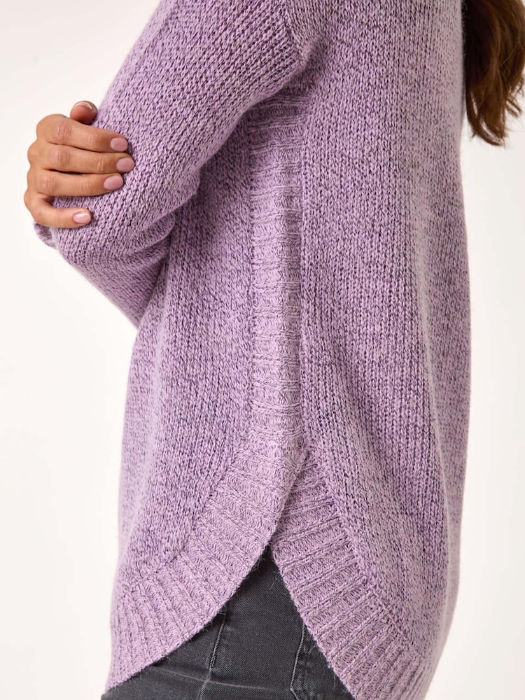 Roman Purple Hooded Knit Longline Cardigan - Image 5 of 5