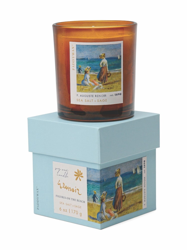 Paddywax Impressionist 6oz170g Renoir ' Figur Beach' Glass Candle - Image 1 of 2
