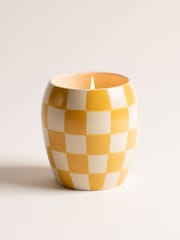 Paddywax Checkmate Golden  Checkered Porcelain Candle 311g - Image 1 of 3