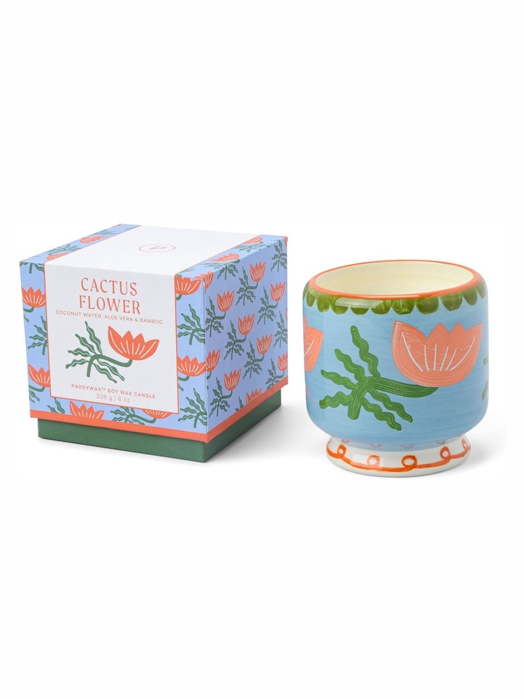 Paddywax Adopo Ceramic Cactus Flower Candle - Image 2 of 3
