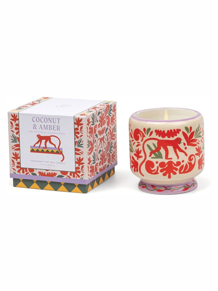Paddywax Adopo Jungle Ceramic Coconut & Amber Candle - Image 2 of 2 Paddywax Adopo Jungle Ceramic Coconut & Amber Candle - Image 2 of 2