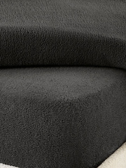 Charcoal Grey Teddy Fleece Deep Fitted Sheet - Image 1 of 1