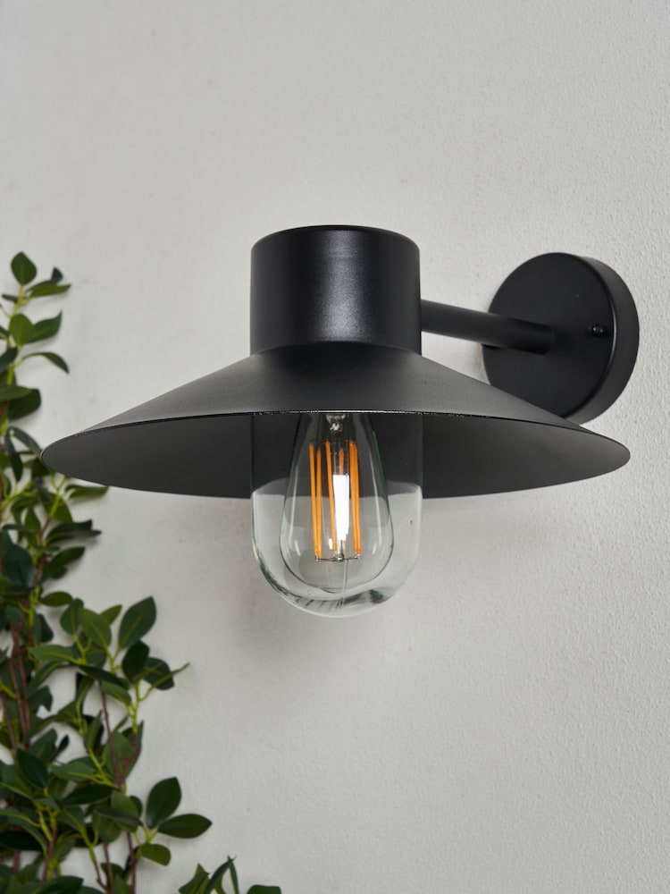 BHS Black Chesil 1lt E27 Outdoor Wall Lantern - Image 2 of 4