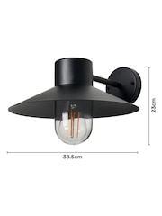 BHS Black Chesil 1lt E27 Outdoor Wall Lantern - Image 4 of 4