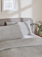 Set of 2 Silver Grey Teddy Fleece Pillowcases - Image 1 of 2