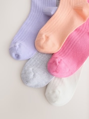 Multi Cotton Rich Embroidered Ankle Socks 5 Pack - Image 3 of 3