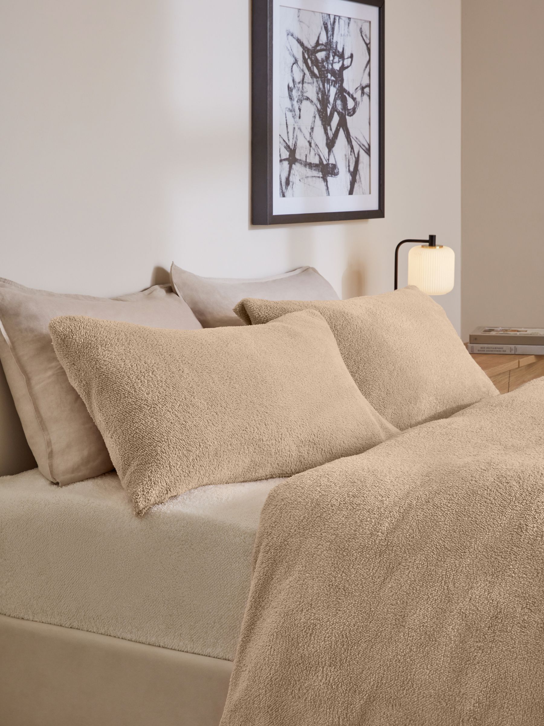 Buy Set of 2 Natural Teddy Fleece Pillowcases from Next USA
