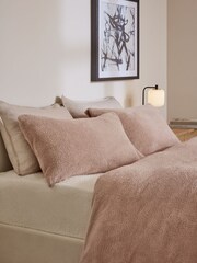 Set of 2 Natural Teddy Fleece Pillowcases - Image 1 of 2