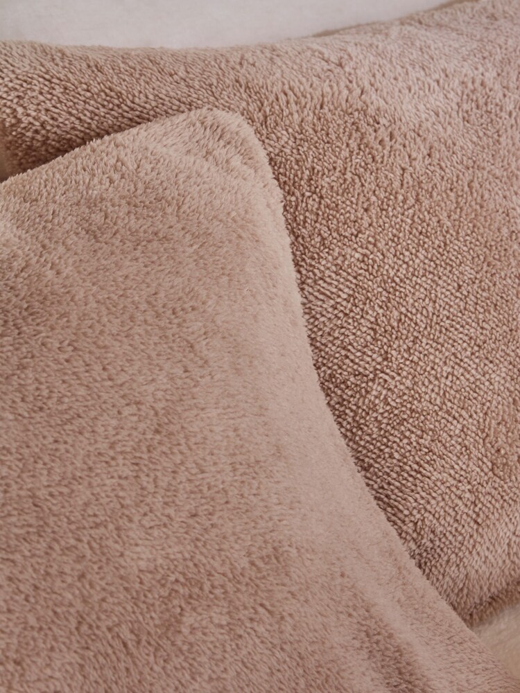 Set of 2 Natural Teddy Fleece Pillowcases - Image 2 of 2