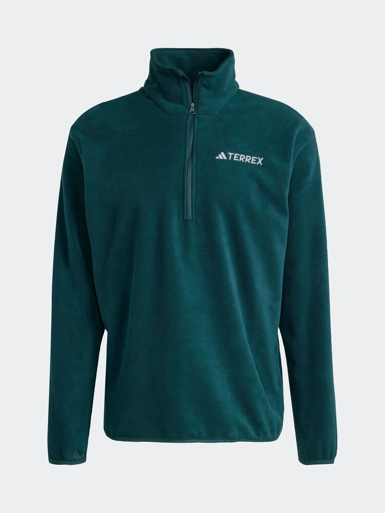 adidas Green Multi Essentials 1/2 Zip Fleece Jacket - Image 6 of 6 adidas Green Multi Essentials 1/2 Zip Fleece Jacket - Image 6 of 6