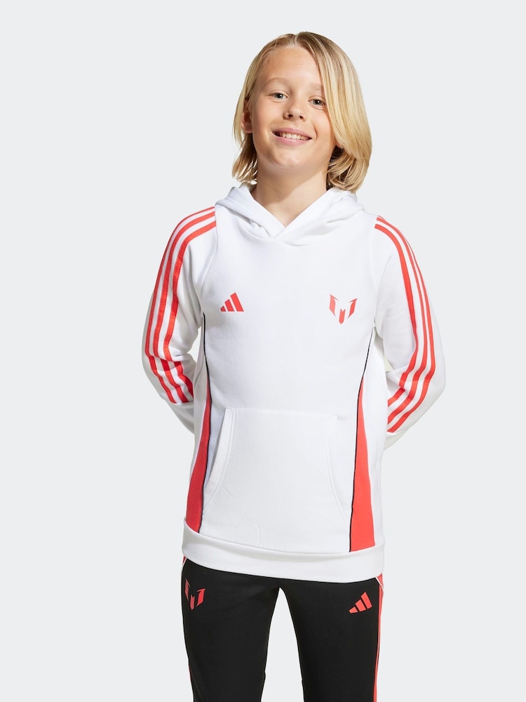 adidas White Messi Hoodie Kids - Image 1 of 6