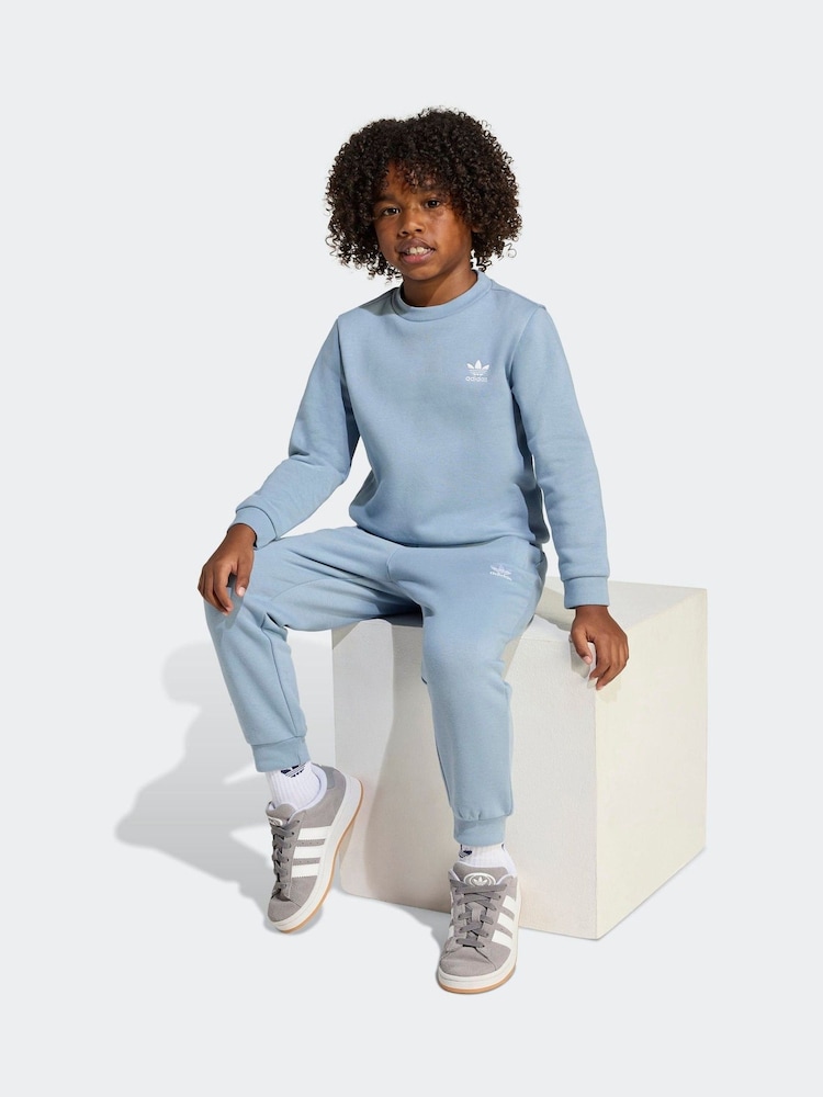 adidas originals Blue Dark Sweatshirt and Jogger Set Little Kids - Image 1 of 7