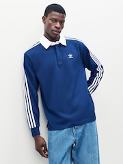 Azul - Camisa Polo Rugby Adidas Original Adicolor - Imagem 1 de 5