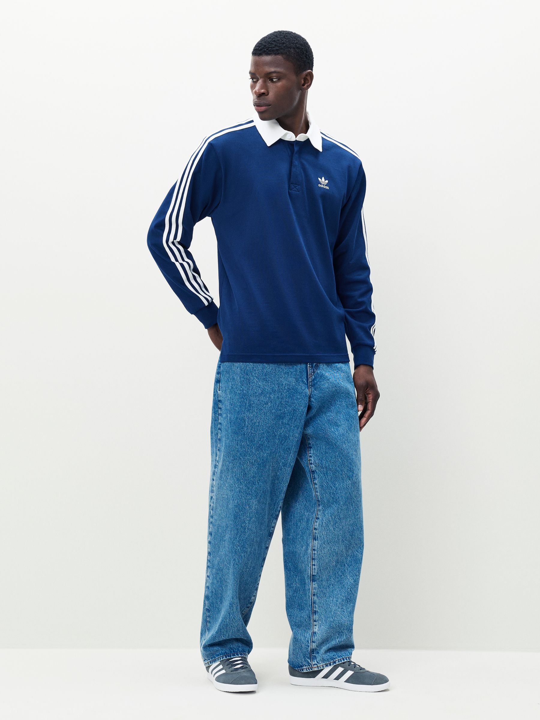 Buy adidas Originals Blue Adicolor Rugby Polo Shirt from Next USA