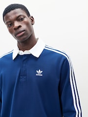 Azul - Camisa Polo Rugby Adidas Original Adicolor - Imagem 5 de 5