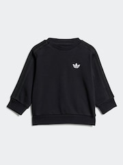 adidas Originals Black Infant Kids Sweatshirt and Denim Leggings Set - Image 2 of 7
