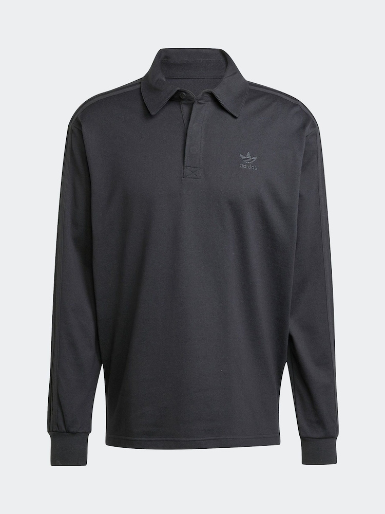 Preto - Camisa Polo Rugby Adidas Original Adicolor - Imagem 1 de 1