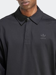 adidas Originals Black Adicolor Rugby Polo Shirt - Image 5 of 6